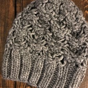 Gray chunky beanie